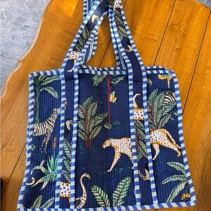 Tropical Print Quilted Tote Bag